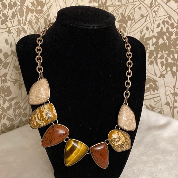 Statement Necklace in gems stones New in box - Picture 1 of 11